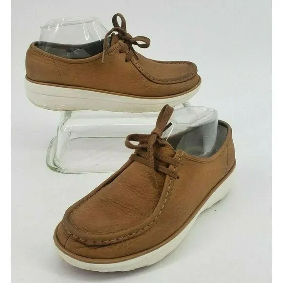 FitFlop Tan Loaff Moc‎ Shoe Lace Up Soft Nuebuck - Picture 12 of 12